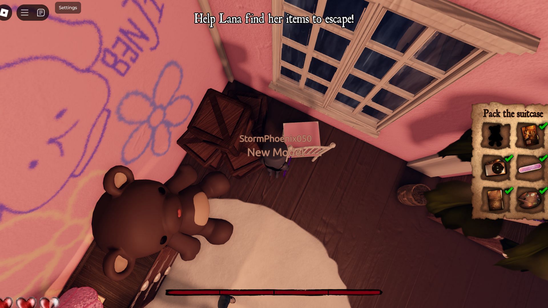 The pink key can be found inside Lana&#039;s room (Image via Roblox)