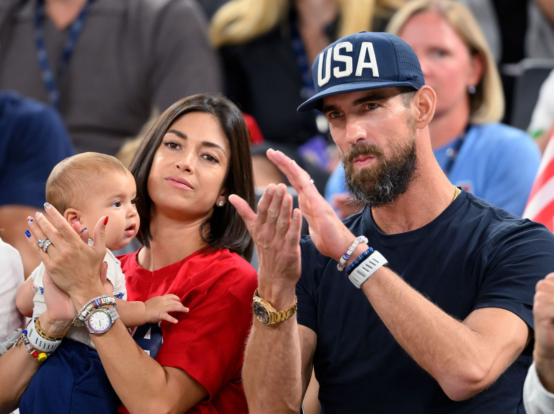 Michael and Nicole Phelps enjoying the events at the Olympic Games Paris 2024: Day 12 (Source: Getty)