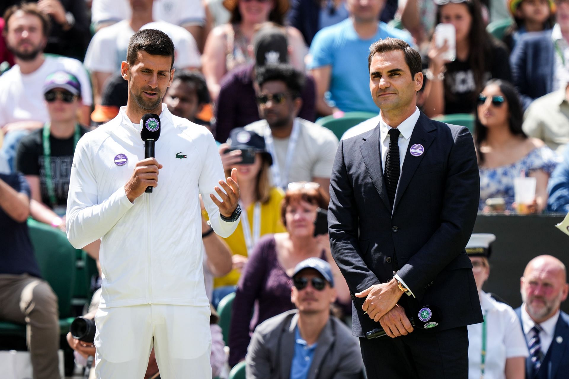 Novak Djokovic (L) &amp; Roger Federer (R) [Source: Getty]