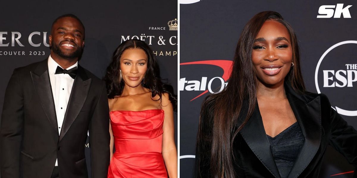 Frances Tiafoe and girlfriend Ayan Broomfield (L) and Venus Williams (R) (Images source: Getty)