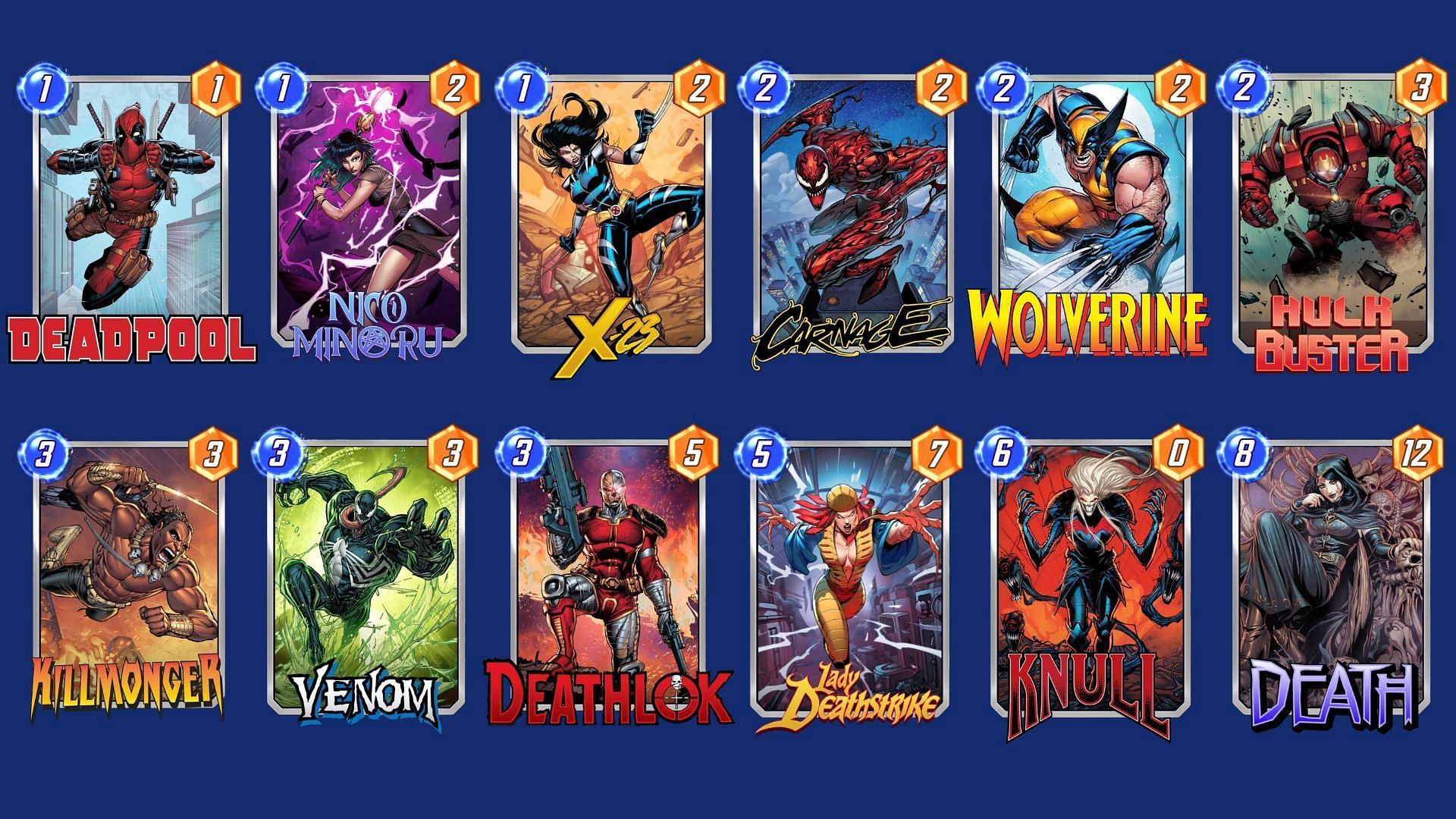 The Deathstrike Destroy Deck is one of the best Marvel Snap Lady Deathstrike decks overall (Image via Nuverse)