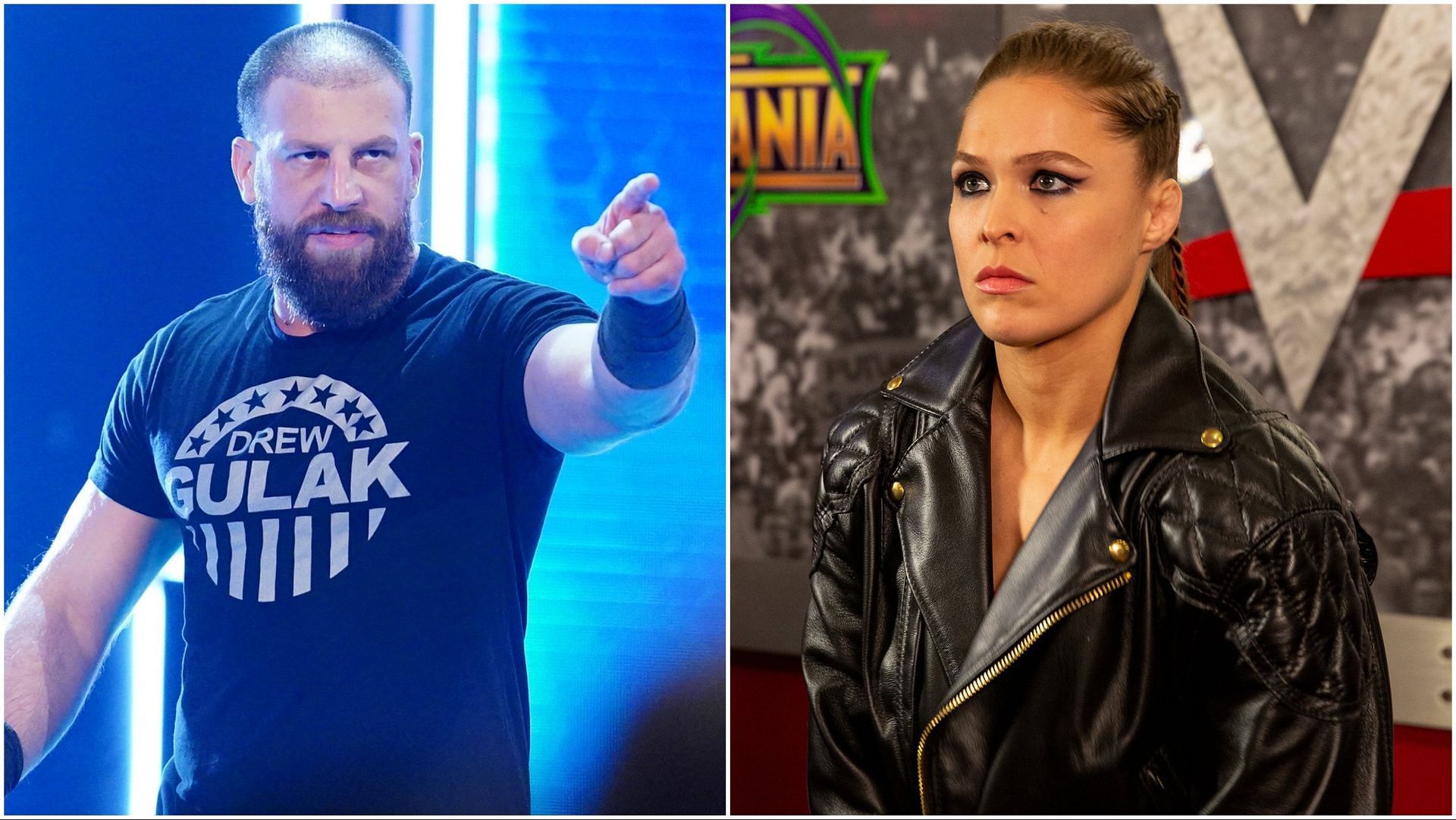 Drew Gulak and Ronda Rousey in WWE