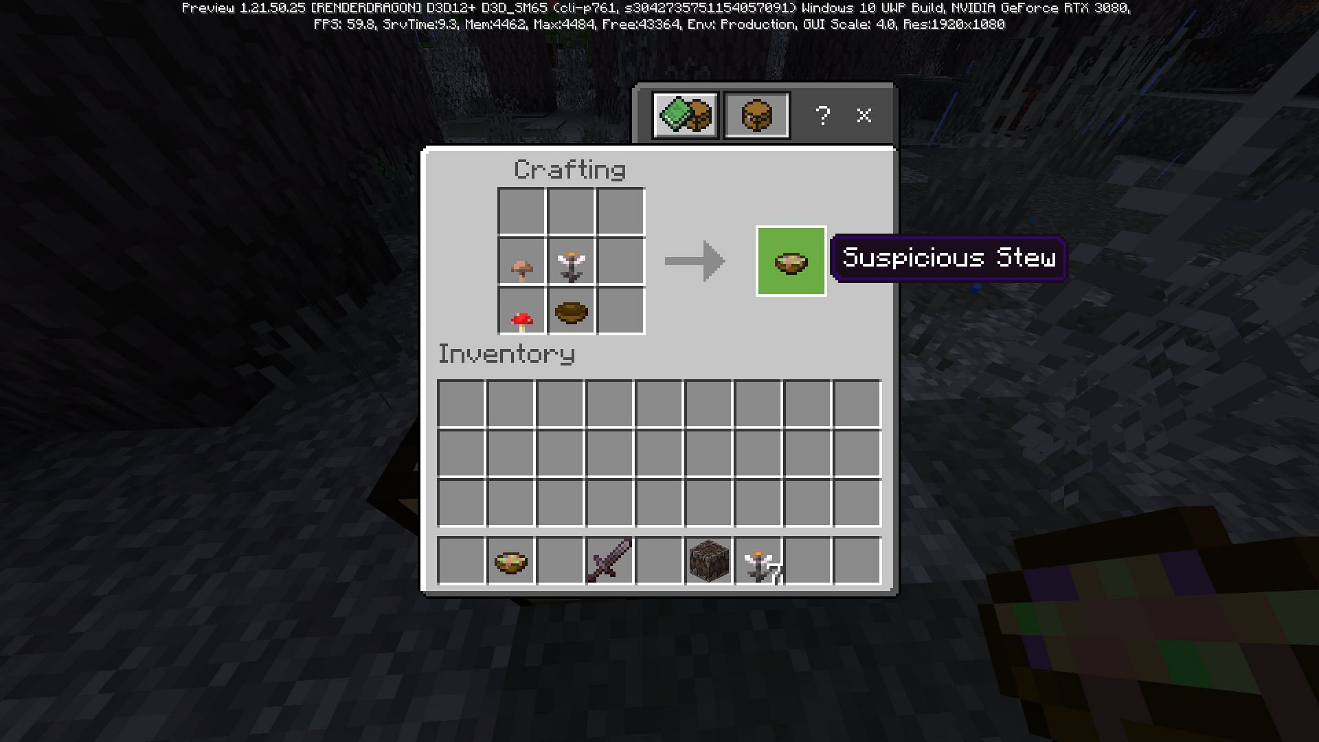 This stew will give you the blindness effect (Image via Mojang Studios)