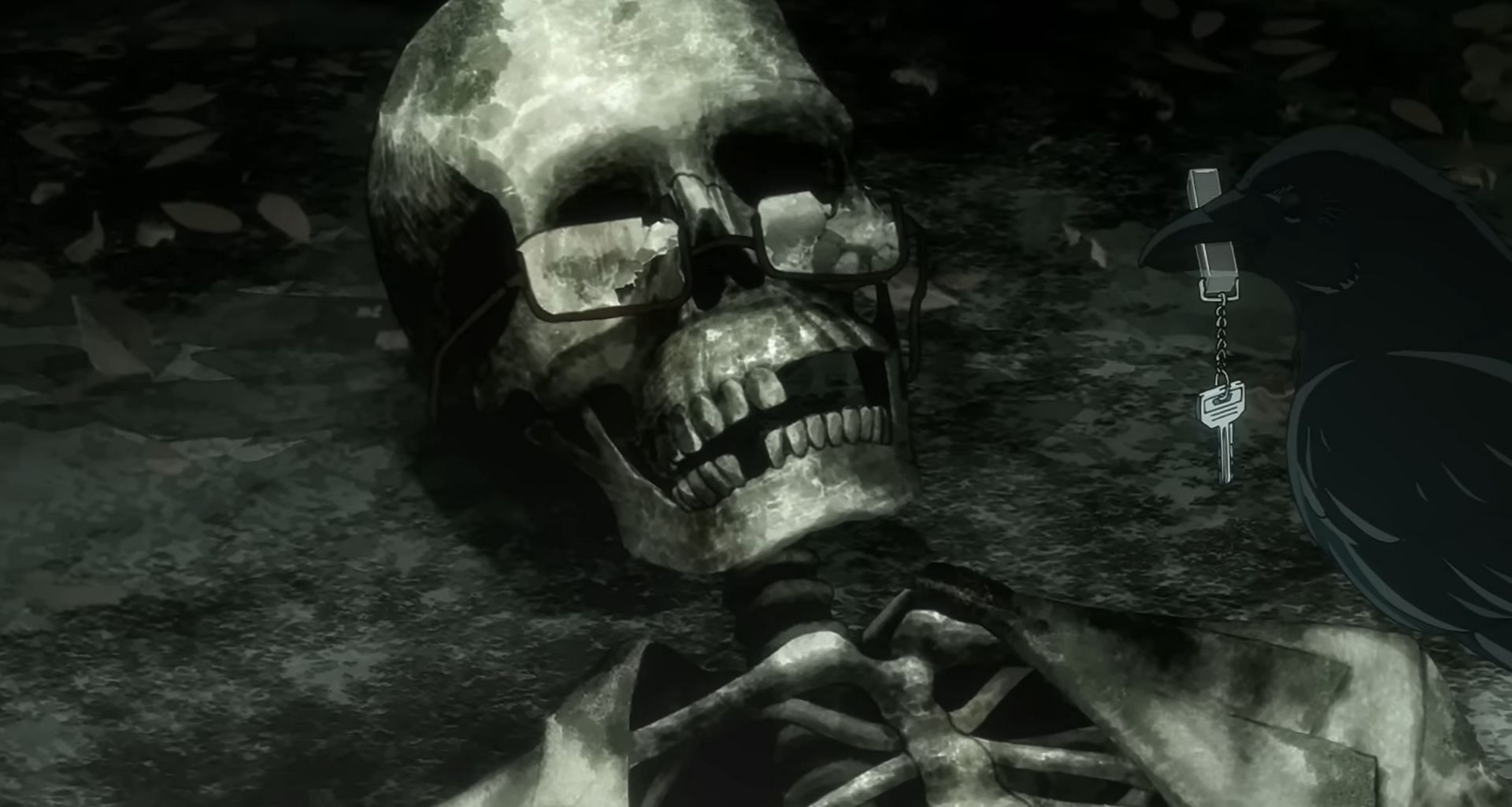 Gorou Amamiya&#039;s skeleton as seen in the anime (Image via Doga Kobo)