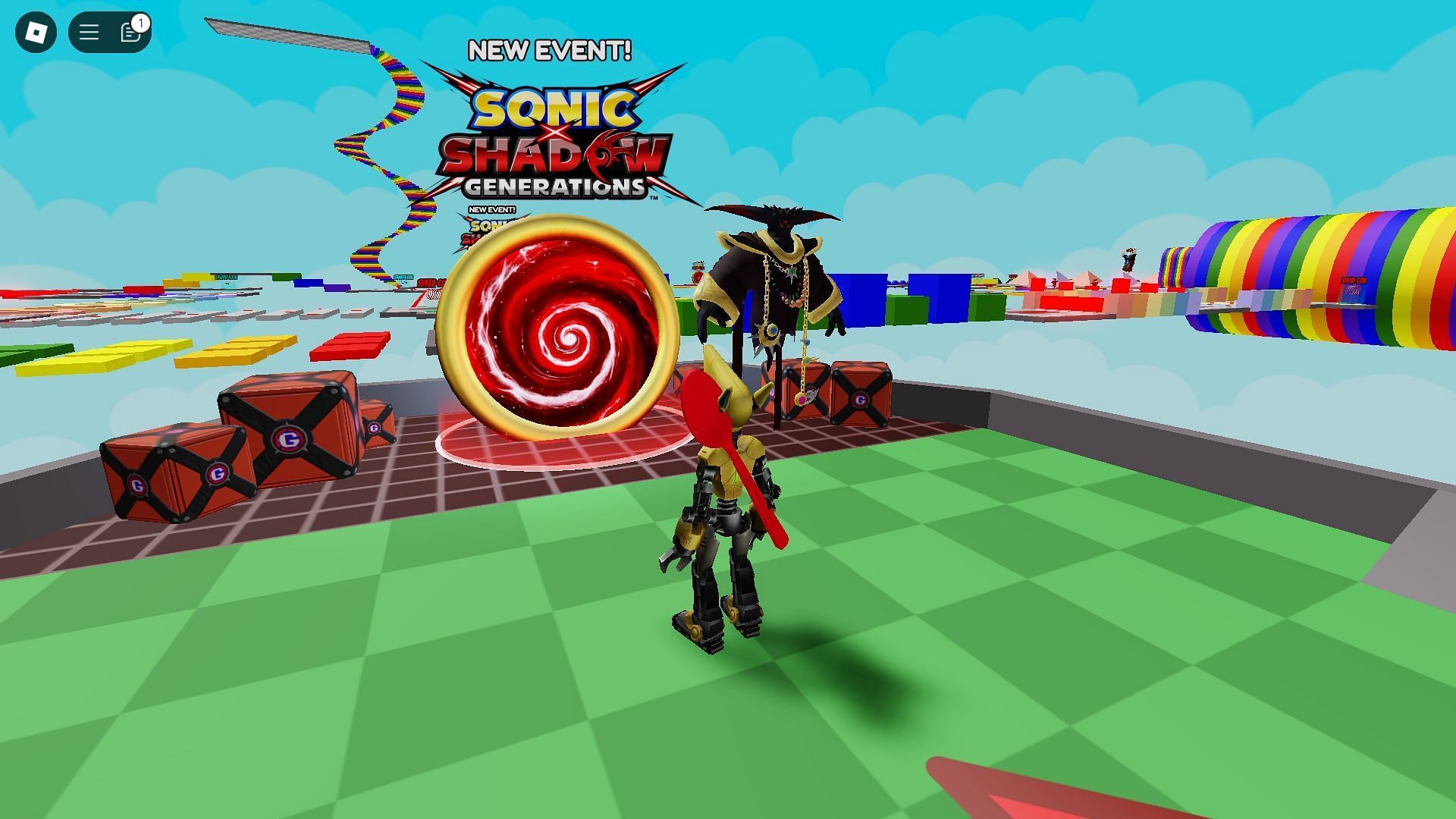 Sonic x Shadow Generations event portal in Really Easy Obby (Image via Roblox)