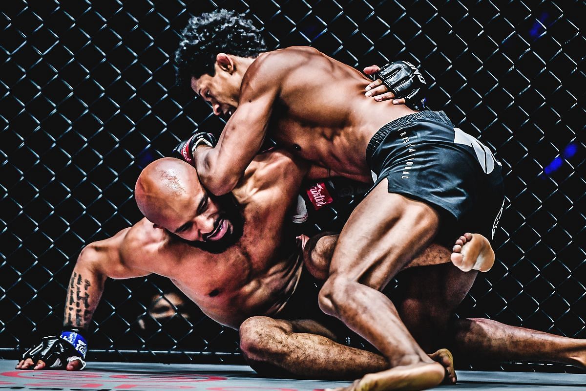 Adriano Moraes fighting Demetrious Johnson | Image credit: ONE Championship