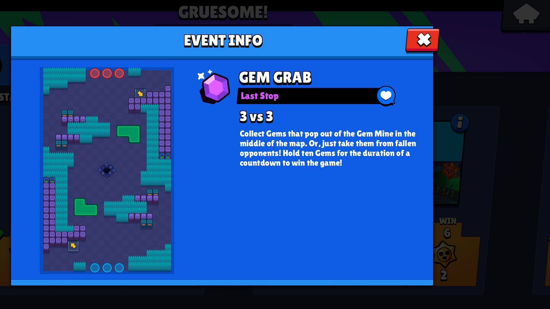 Gem Grab map for stage 1 (Image via Supercell)