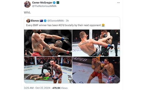 Screenshot courtesy Conor McGregor's post on X