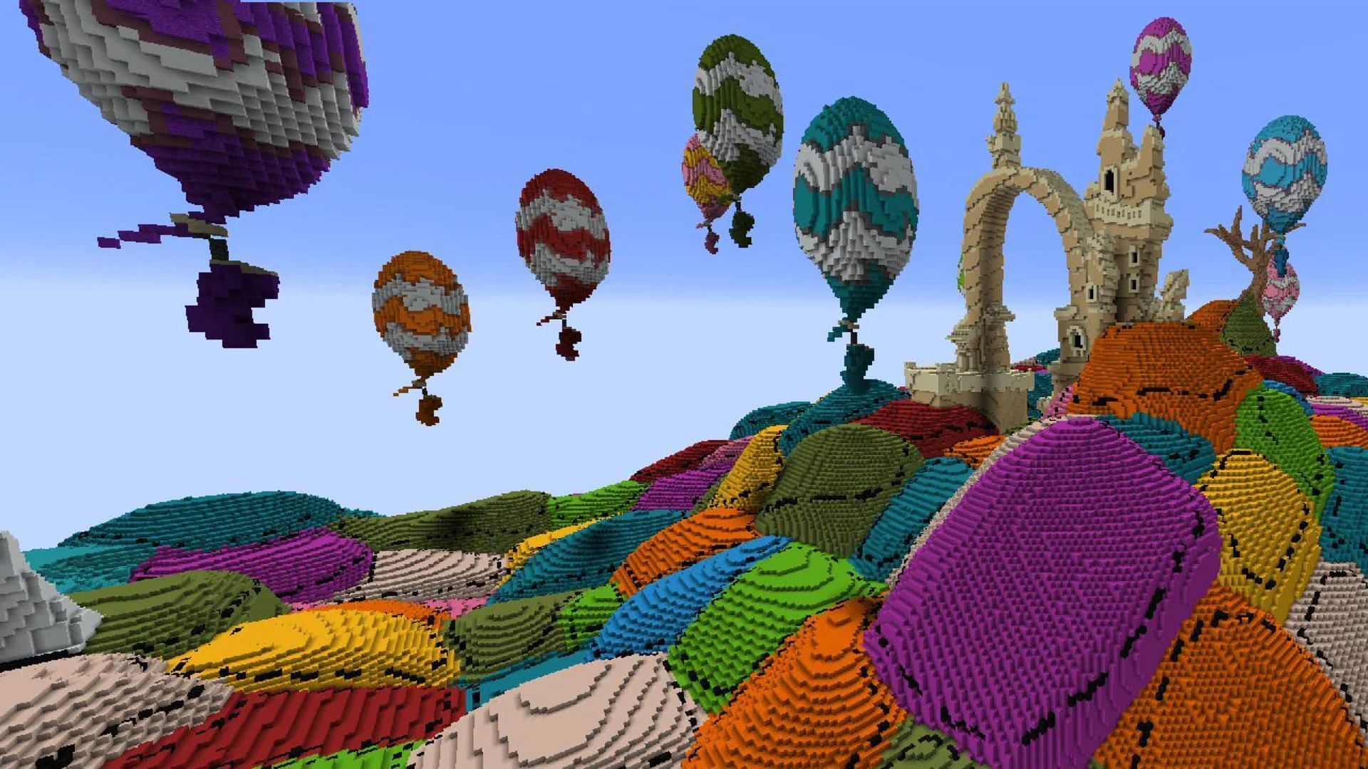 The colorful world of Oh, The Places You&#039;ll Go! (Image via Mojang Studios)