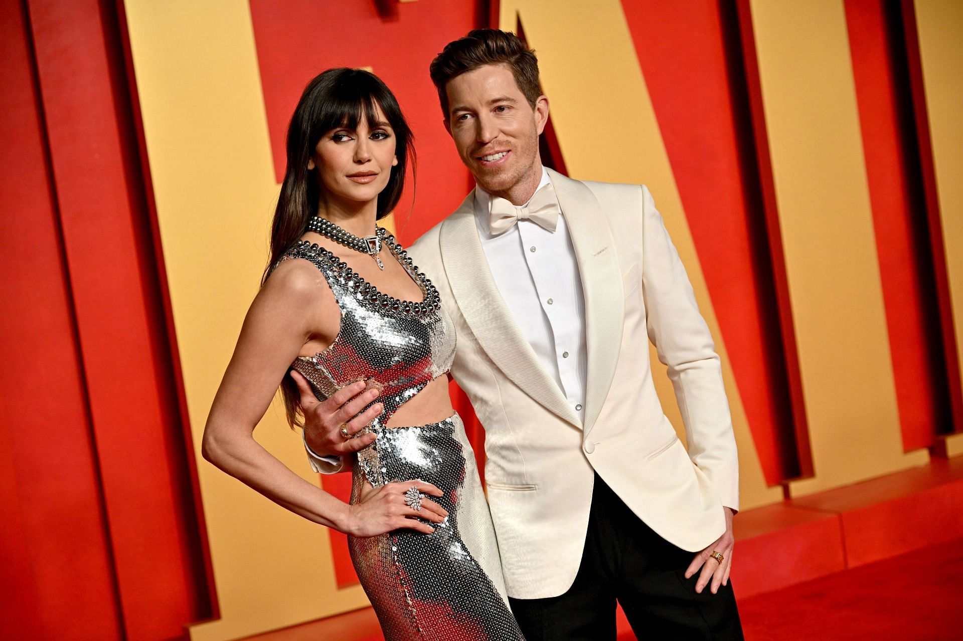 Shaun White and Nina Dobrev at the 2024 Vanity Fair Oscar Party (Image Source: Getty)