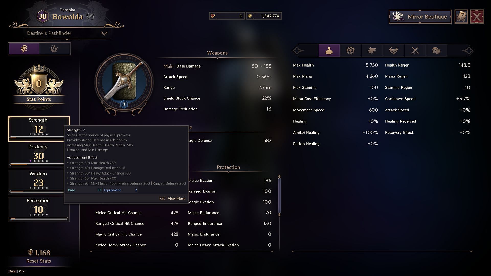 The stat distribution page gives a lot of information (Image via NCSoft)