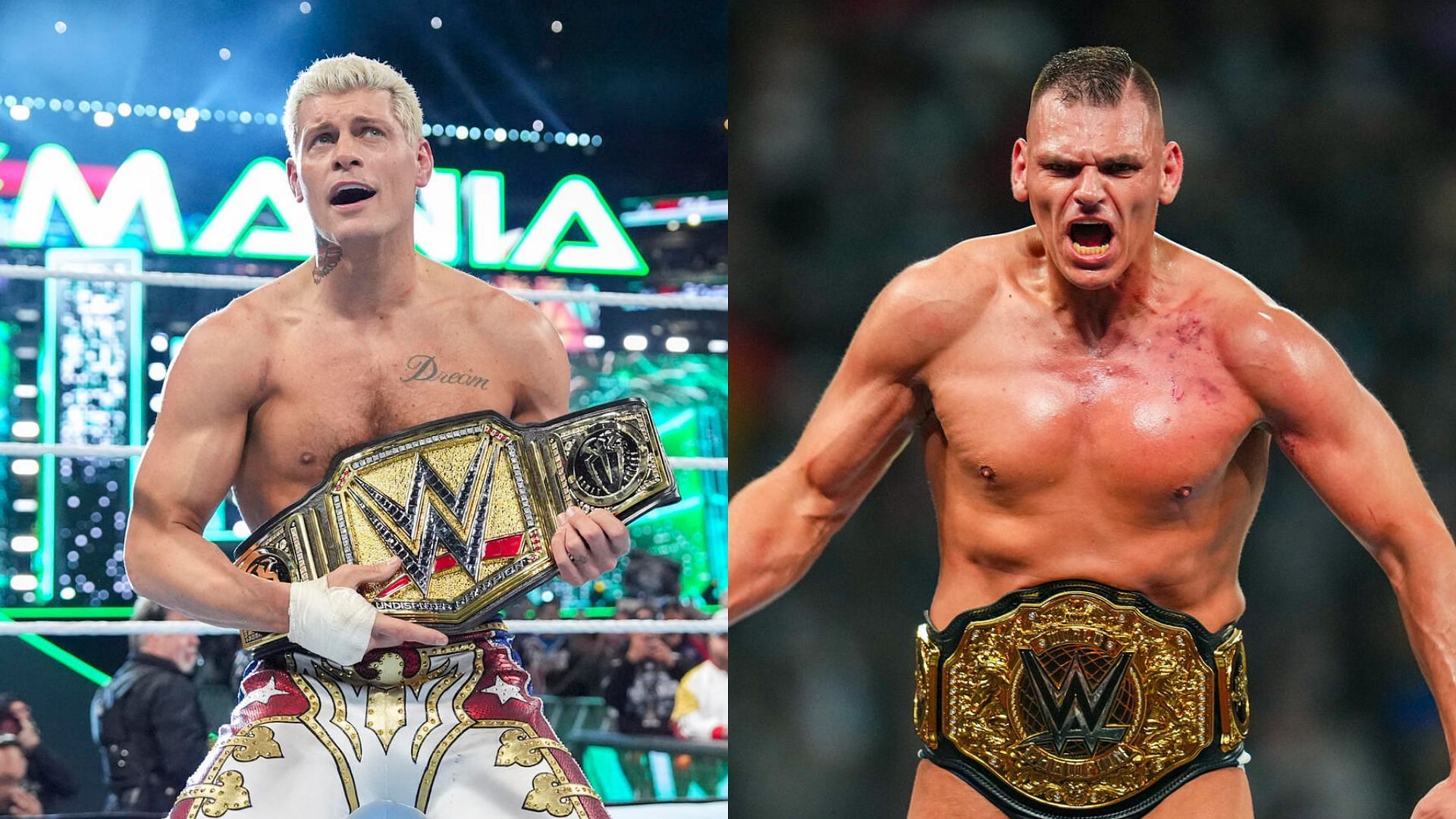 WWE Champion [Left] and World Heavyweight Champion [Right]! [Image credits: WWE.com]