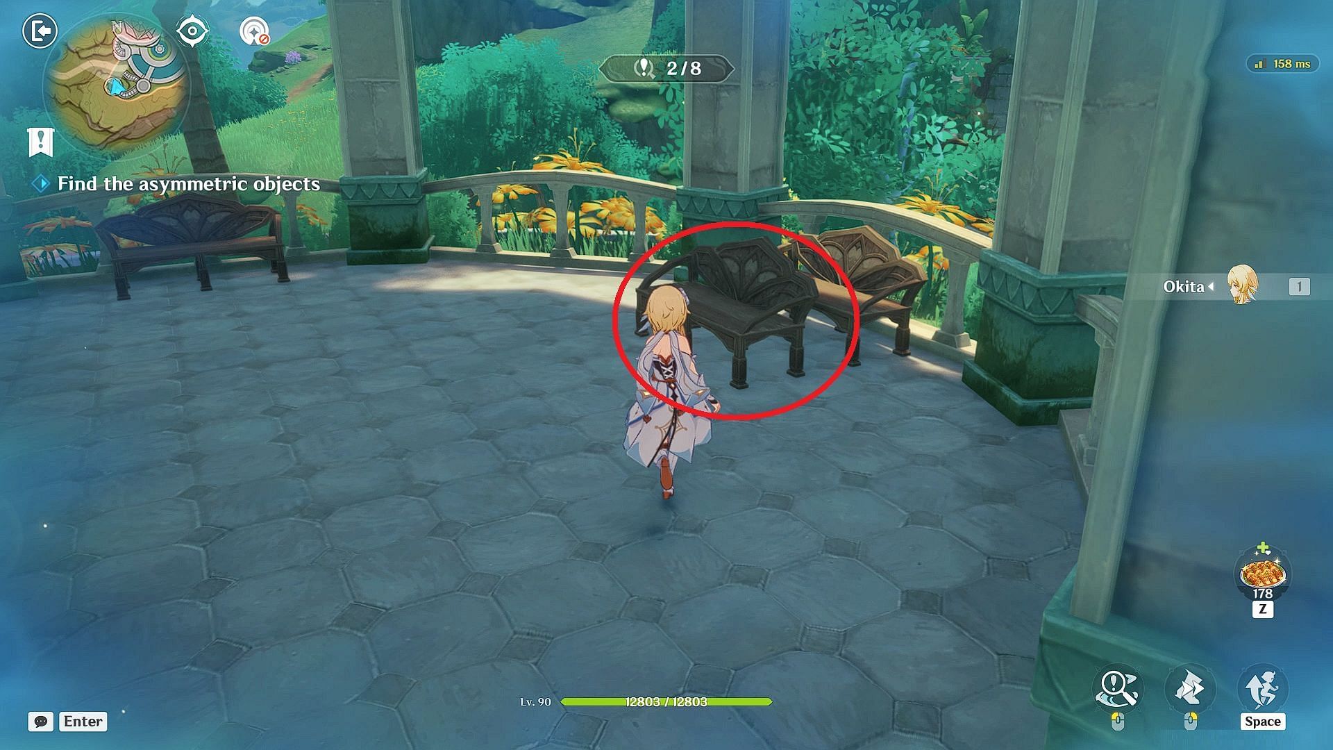 The third anomaly is inside the gazebo (Image via HoYoverse)