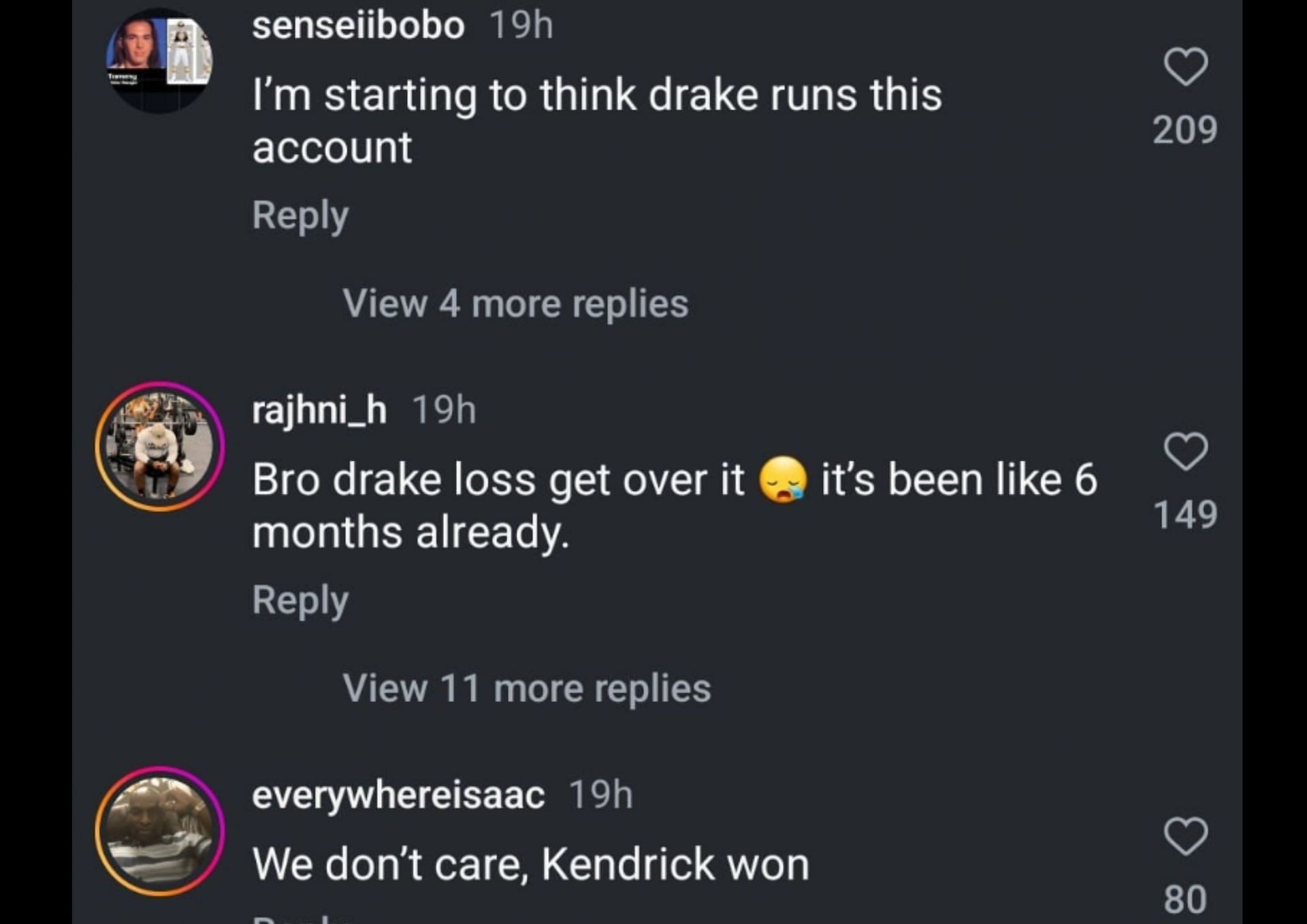 Comments on DJ Akademiks&#039;s post on Drake&#039;s secret daughter allegations (Image via Instagram/akademiks)