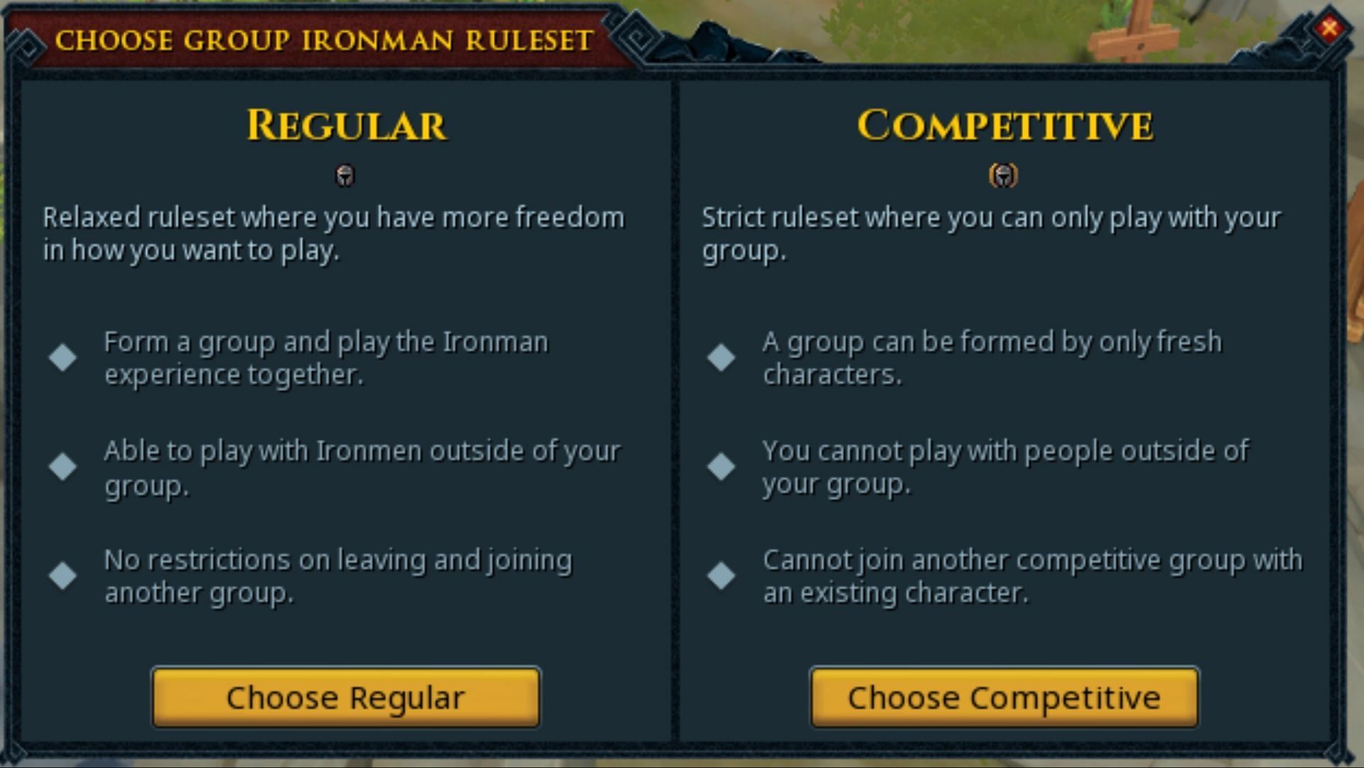 Are you taking it easy? Or are you seeking glory? (Image via Jagex)