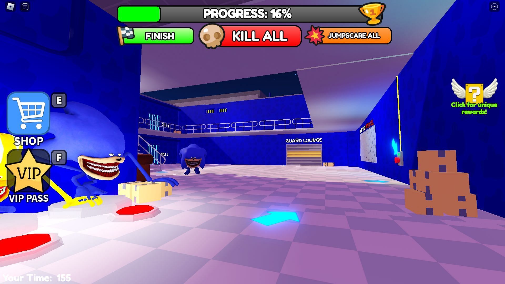 Sonic patrolling a hallway (Image via Roblox)