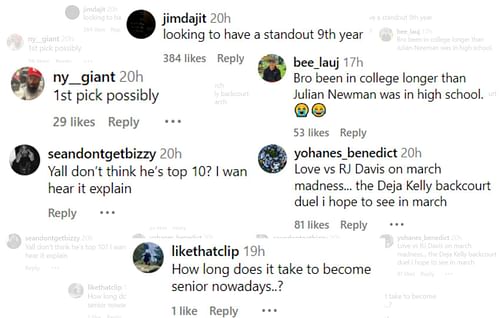 Fans' comments on Caleb Love's final year with Arizona Wildcats