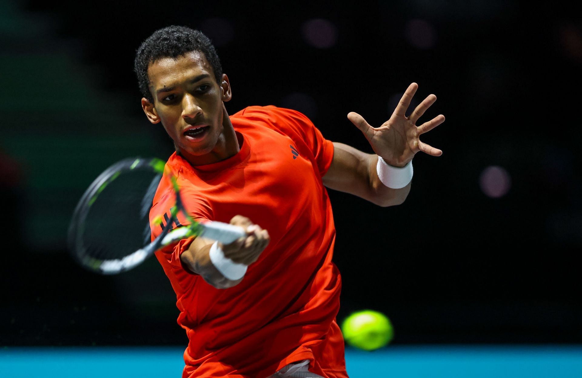 Felix Auger-Aliassime in action for Canada at the 2024 Davis Cup Finals (Picture: Getty)