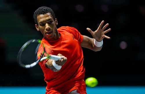 Felix Auger-Aliassime in action for Canada at the 2024 Davis Cup Finals (Picture: Getty)