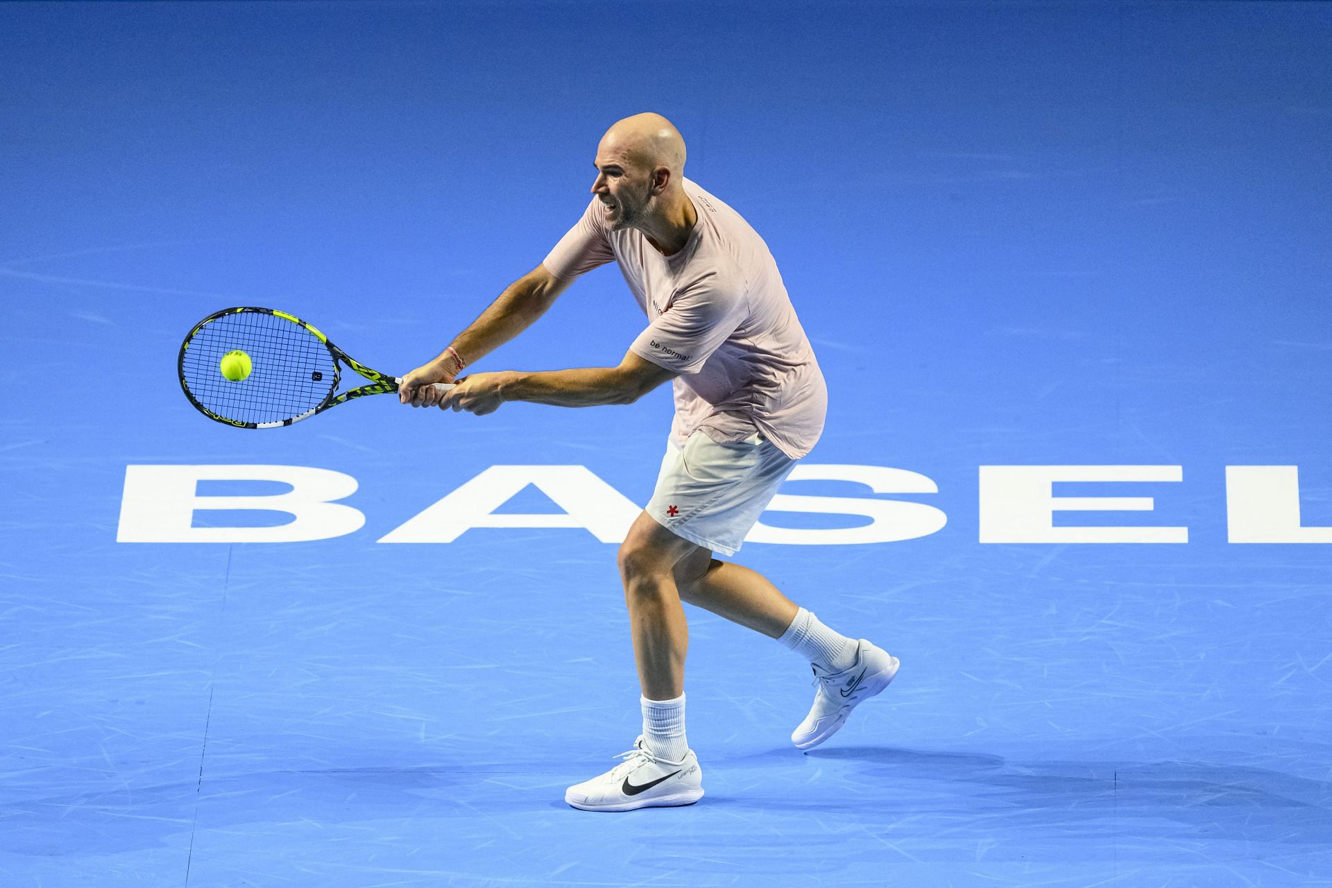 Adrian Mannarino in action at the 2024 Swiss Indoors (Picture: Getty)