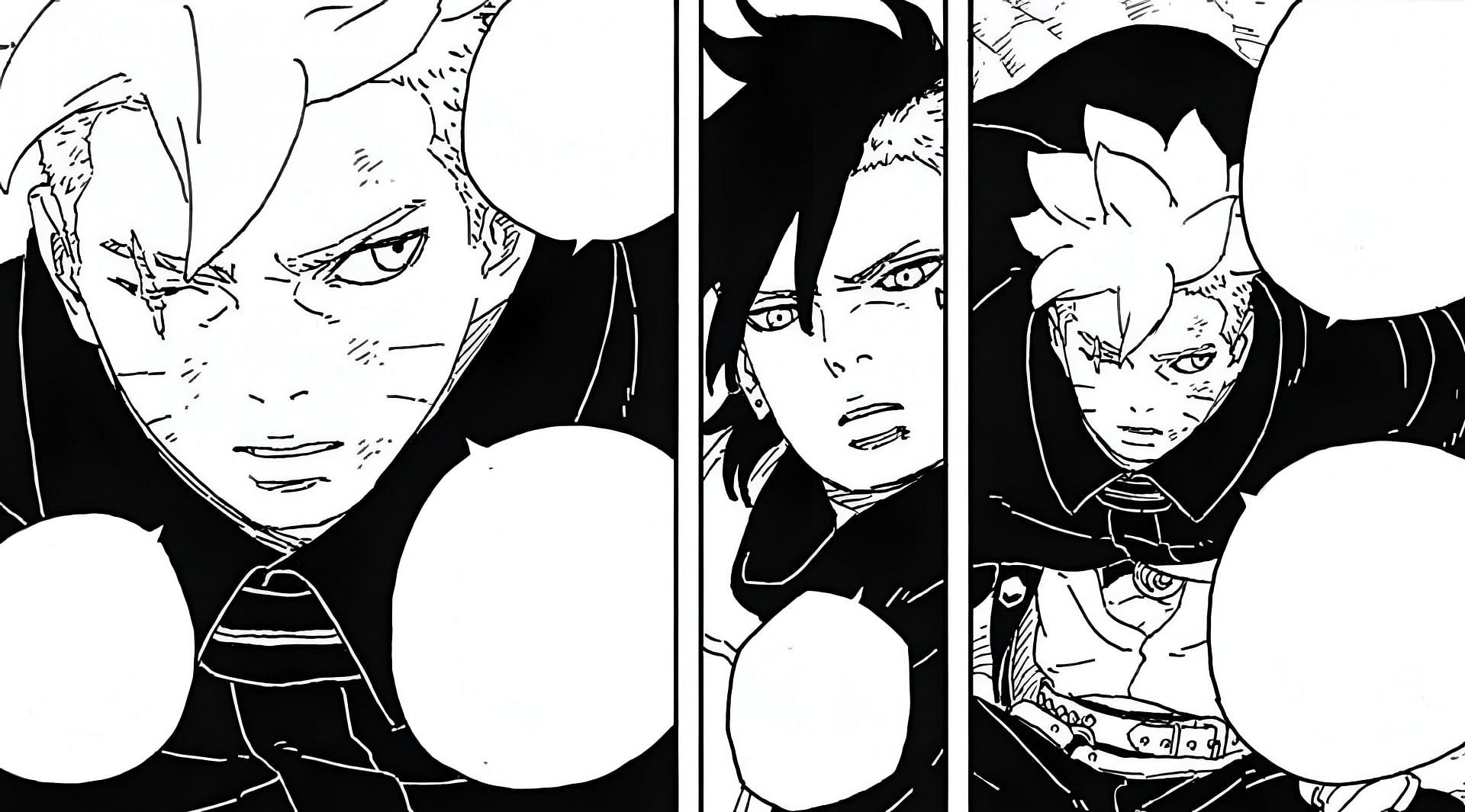 Boruto asking for Kawaki&#039;s help, as seen in Boruto Two Blue Vortex chapter 15 (Image via Shueisha)