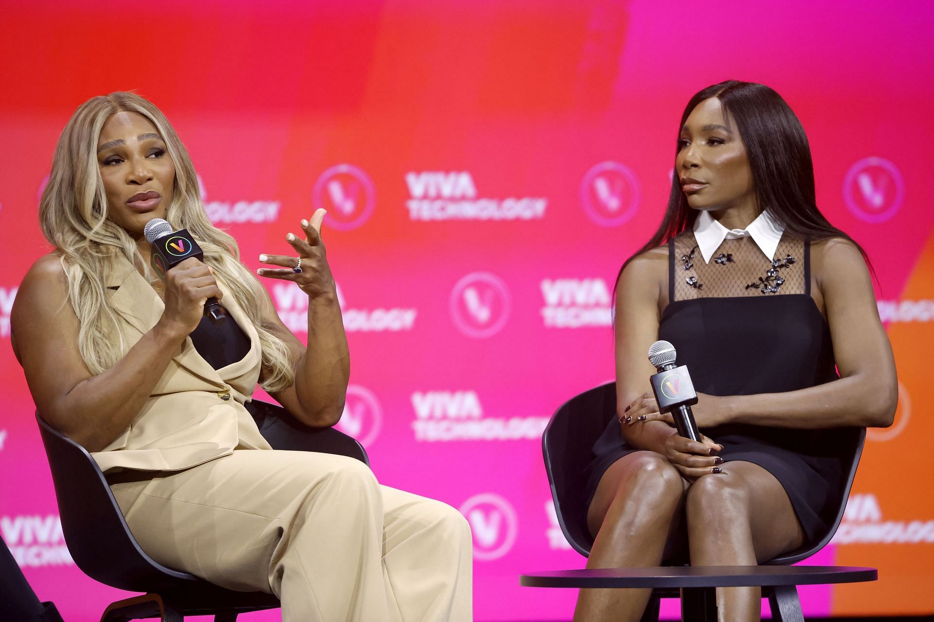 Serena Williams (L), Venus Williams at the Viva Technology show in Paris (Image: Getty)