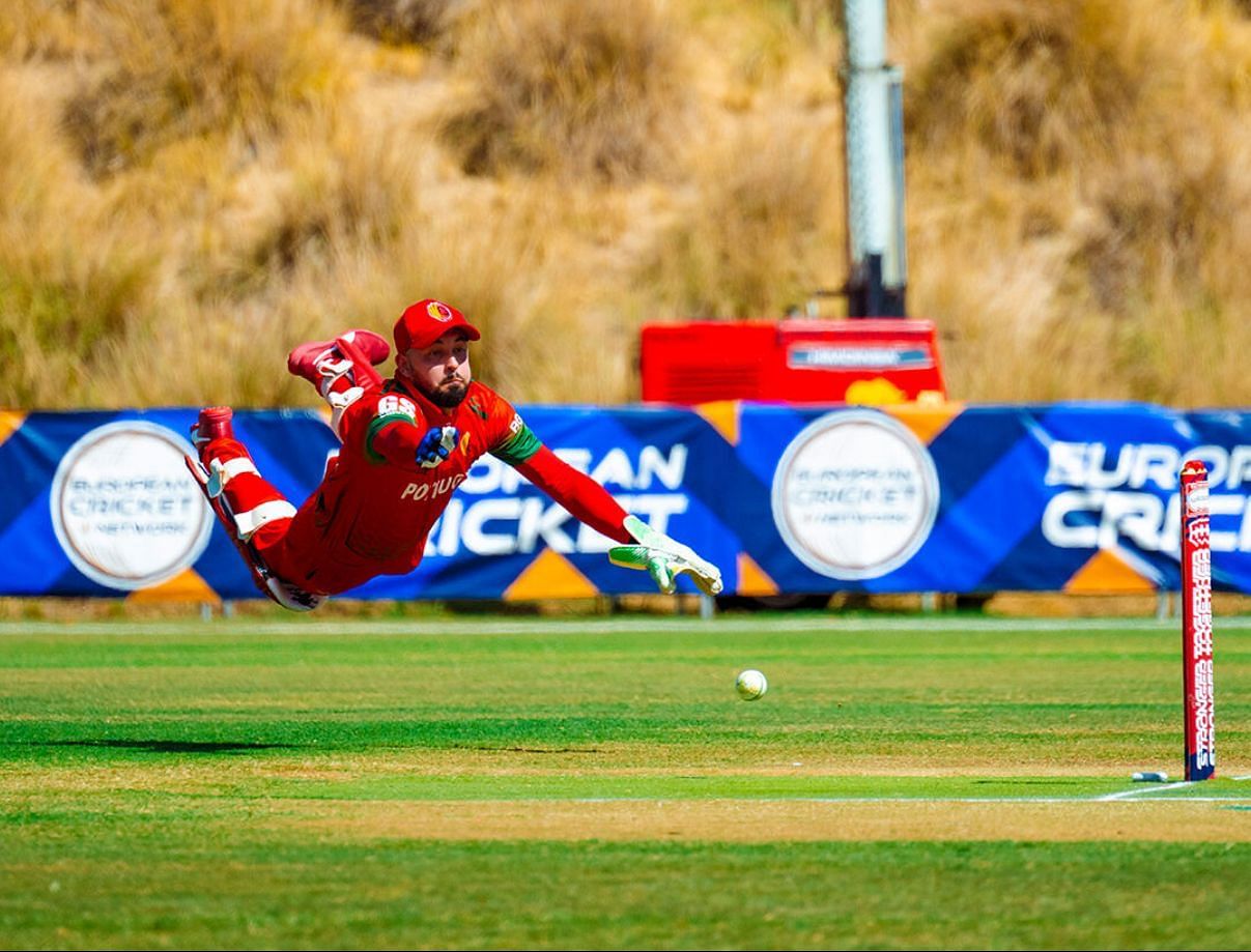 Portugal wicket-keeper in action (Credits: Instagram / europeancricket)