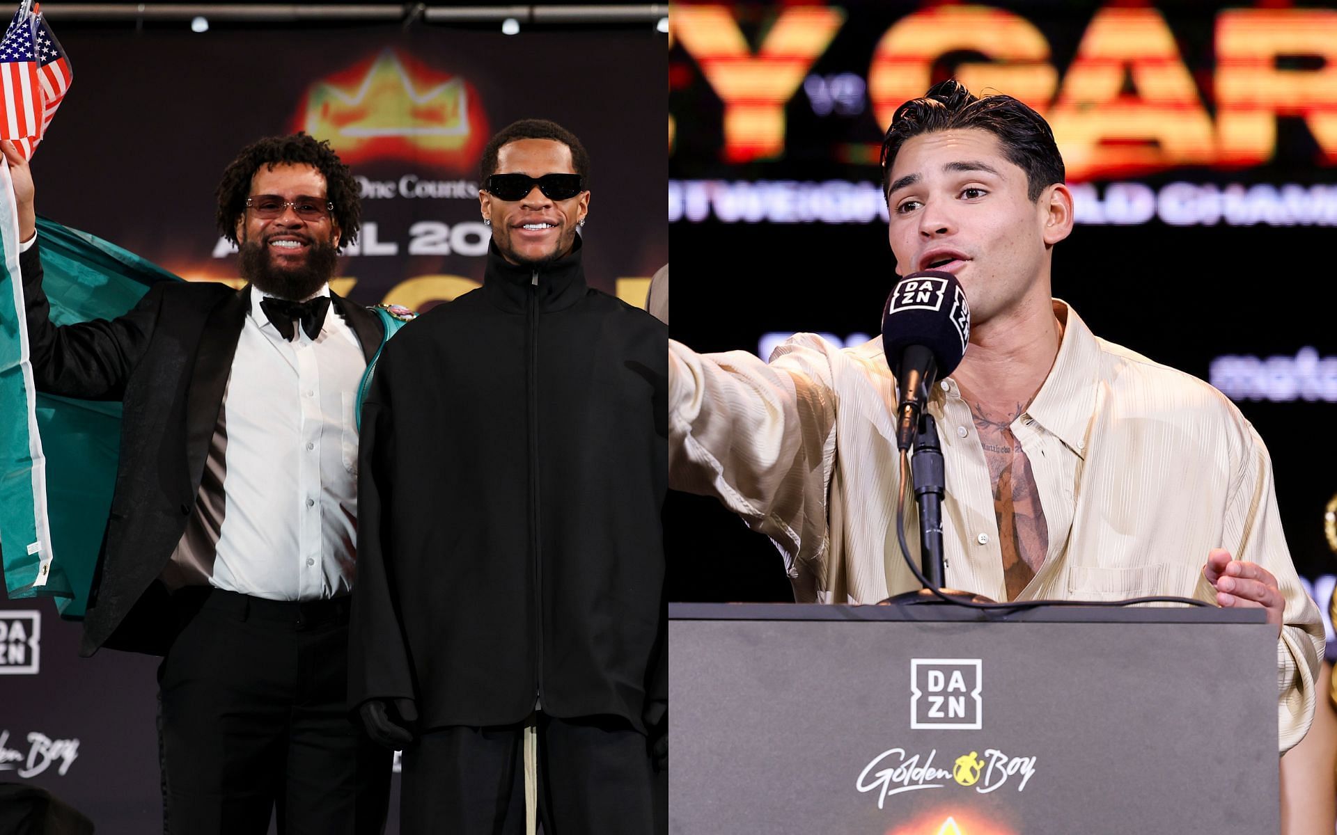 Bill Haney (left) and Devin Haney (middle) have long been at loggerheads with Ryan Garcia (right) [Images courtesy: Getty Images]