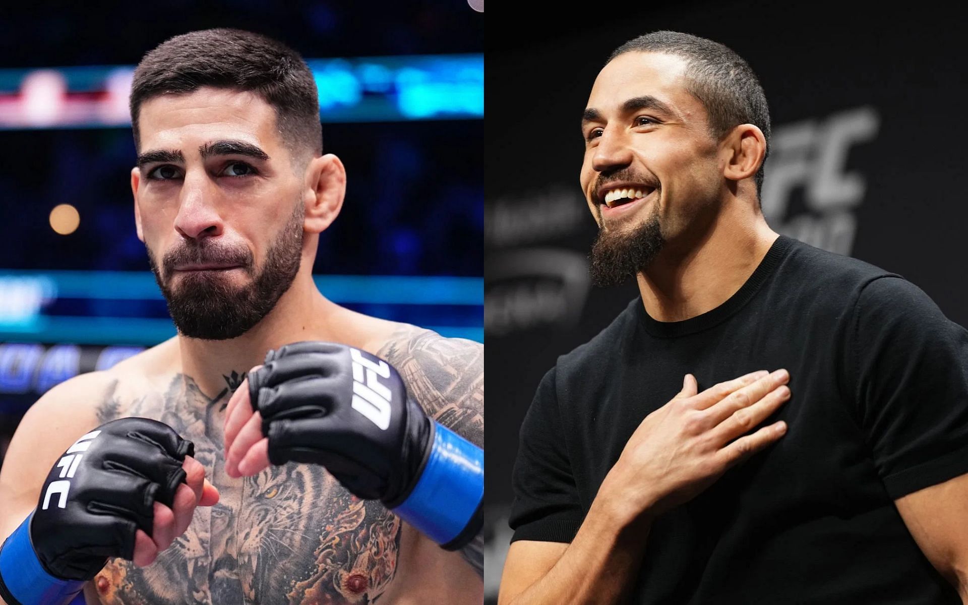 Robert Whittaker (right) believes Ilia Topuria (left) may be the most well-rounded fighter in the UFC [Images courtesy: Getty Images]