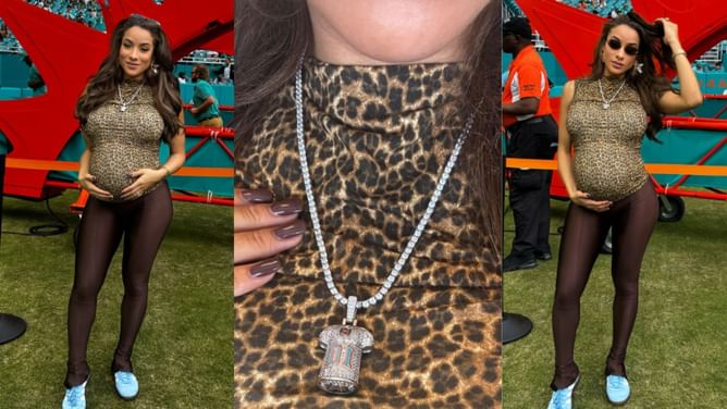 IN PHOTOS: Tyreek Hill's wife Keeta Vaccaro shows off baby bump in glamorous sideline snaps