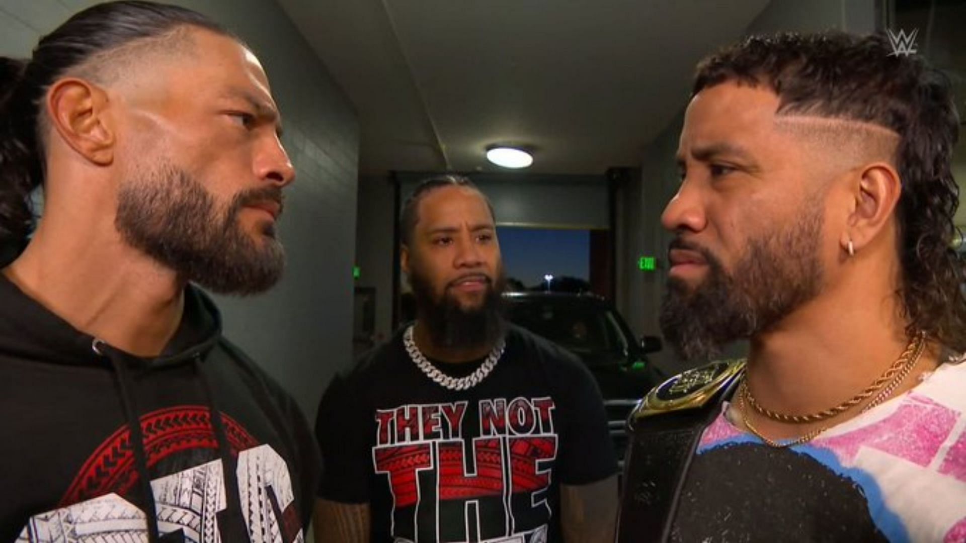 Roman Reigns met Jey Uso last Friday on SmackDown (Image credit: WWE