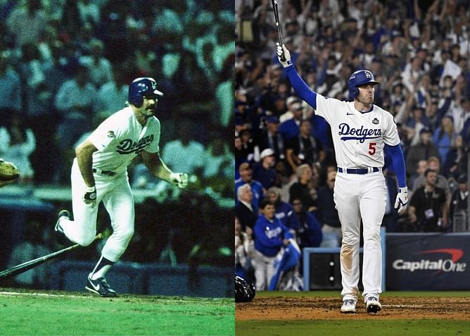 WATCH: Freddie Freeman's eerily similar grand slam celebration to Kirk Gibson's walk-off home run from 1988 World Series