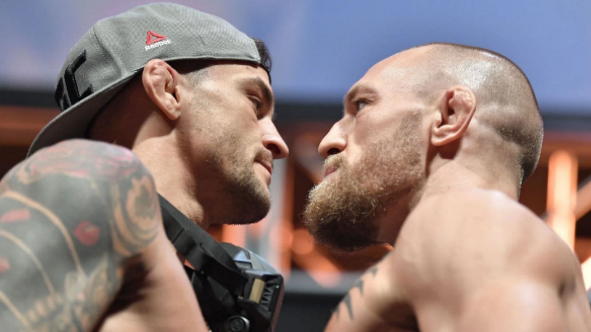 Chael Sonne believes Dustin Poirier (left) is of the same status as Conor McGregor (right) [Image courtesy of Getty Images]