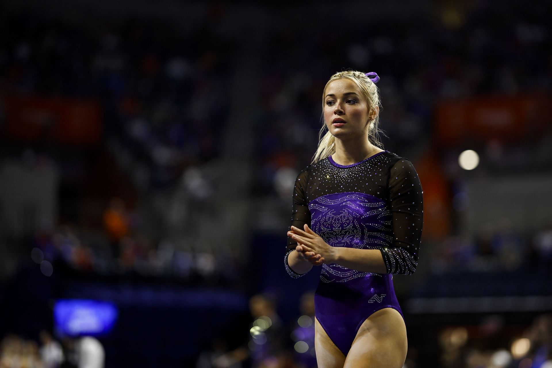 Olivia Dunne in a competition between LSU and Florida - Source: Getty