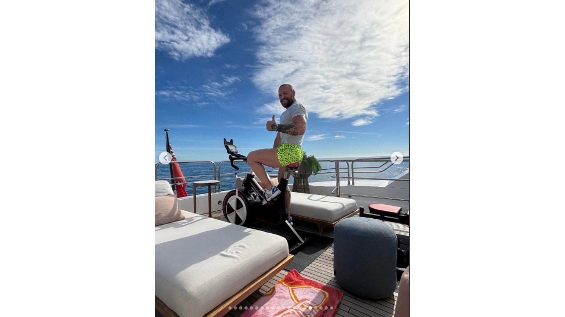 Conor McGregor putting in the work whilst on his yacht