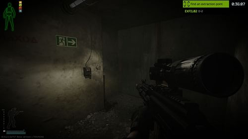 The D2 extract button to open the door (Image via Battlestate Games)