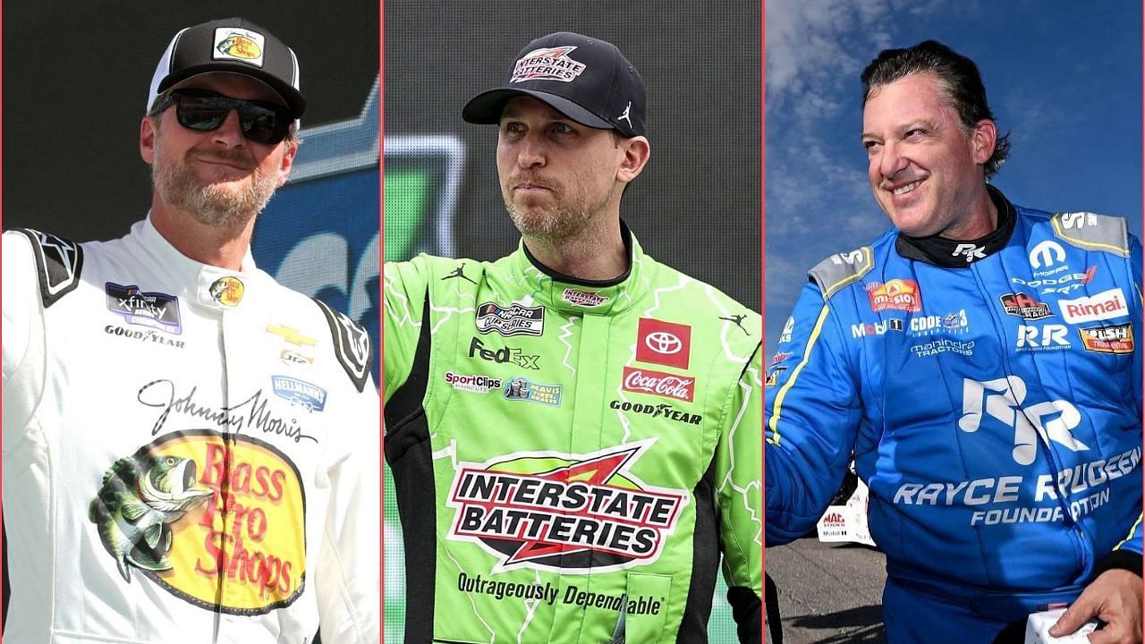 Dale Earnhardt Jr. (L), Denny Hamlin (C) and Tony Stewart (R) (Source: Getty)