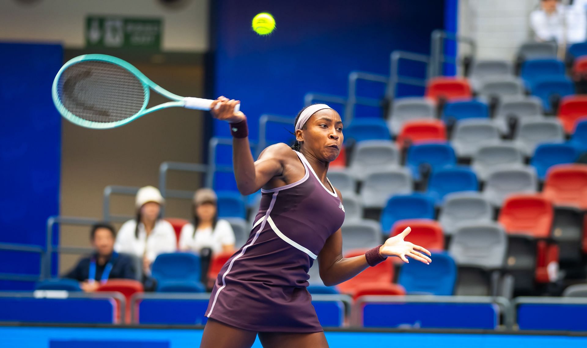 Gauff in action at the 2024 Wuhan Open (Picture: Getty)