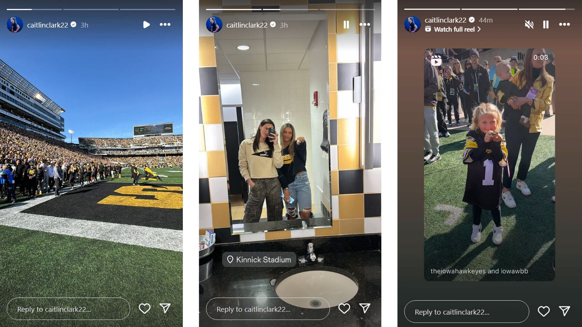 Clark&#039;s IG stories from Hawkeyes&#039; game against Northwestern Wildcats