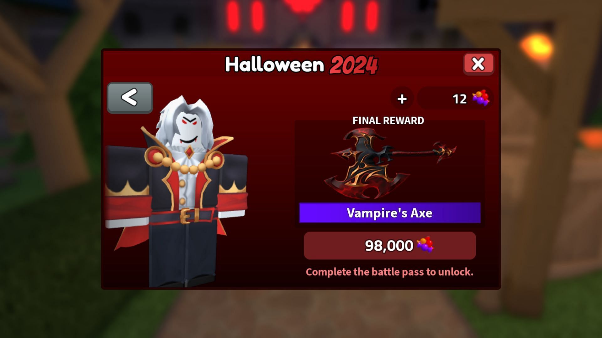 The Axe is the final reward for completing the Battlepass (Image via Roblox)