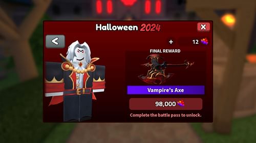 The Axe is the final reward for completing the Battlepass (Image via Roblox)