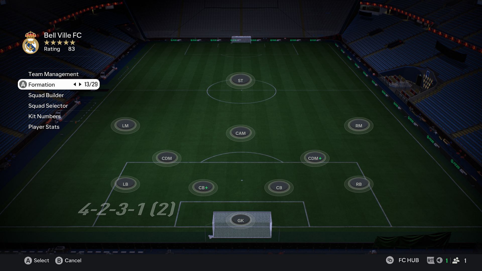 The 4-2-3-1 formation in EA FC 25 (Image via EA Sports)