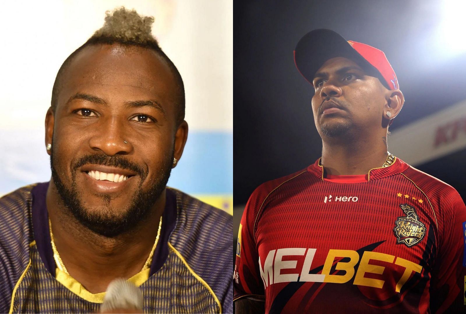 Andre Russell (L) and Sunil Narine (R). (Getty)