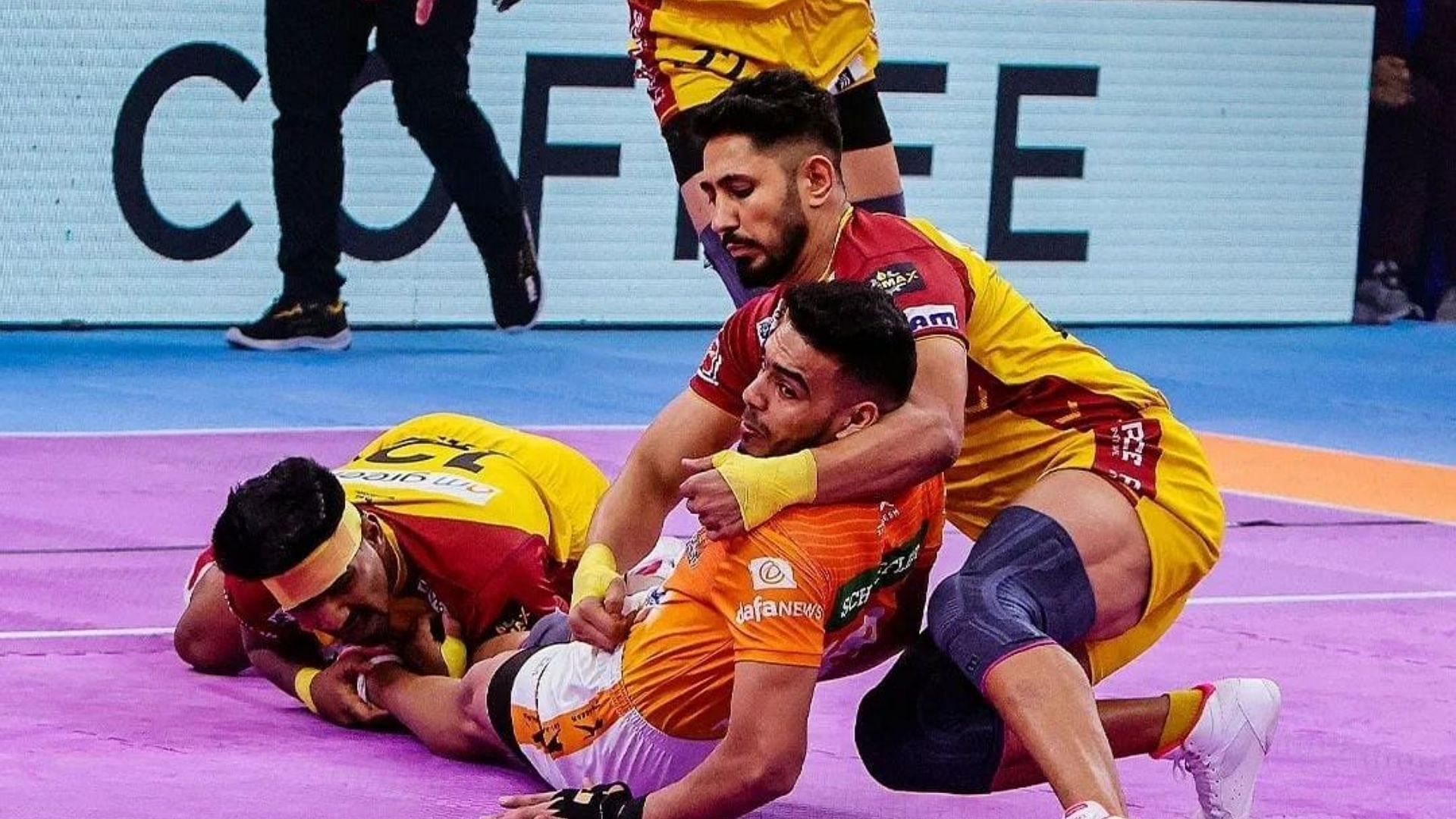 Sandeep Dhull in action for Telugu Titans during Season 10 (Image Credits: Sandeep Dhull/IG)