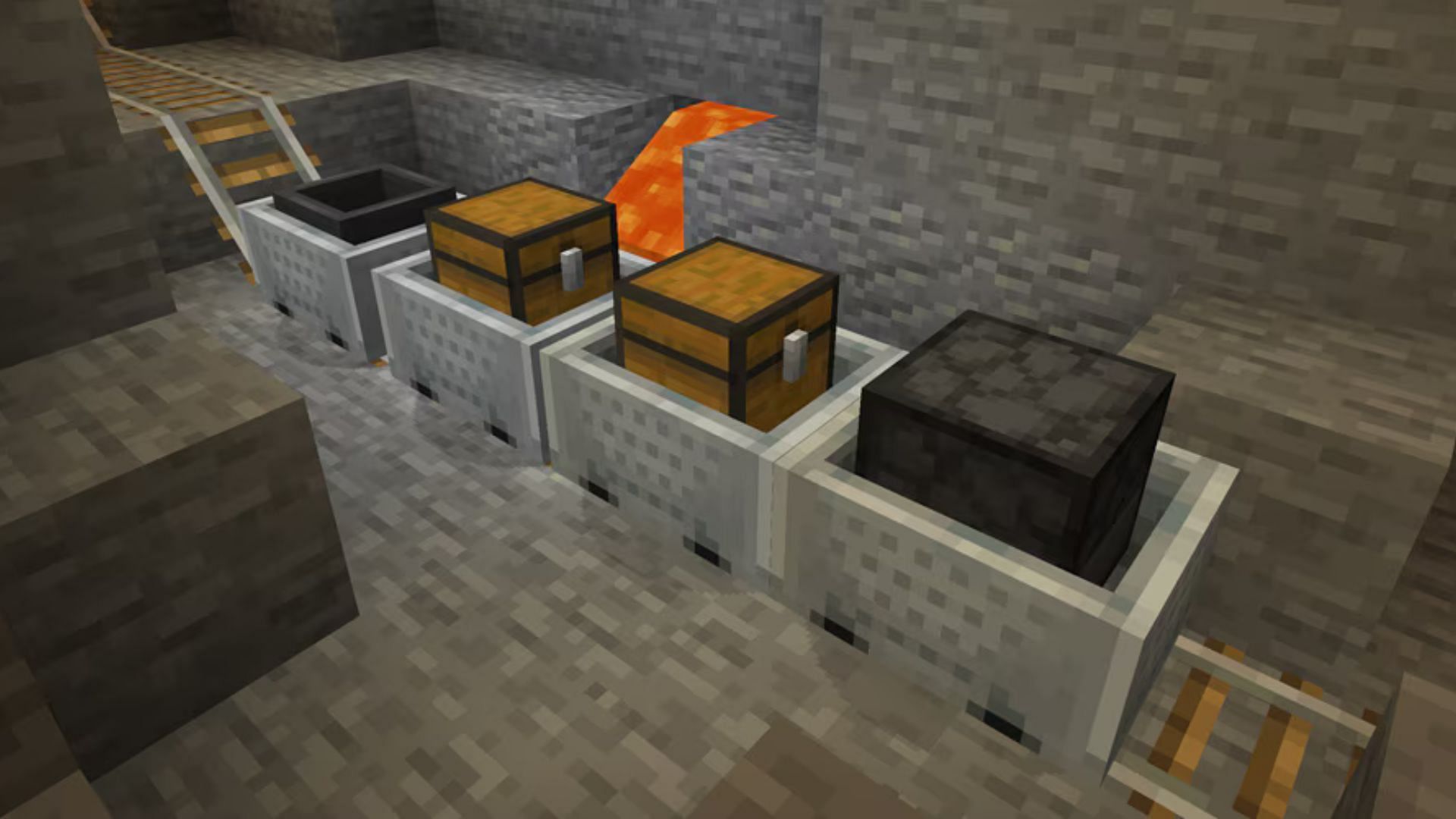 Mojang Studios have tweaked the minecart to make it faster (Image via Mojang Studios)