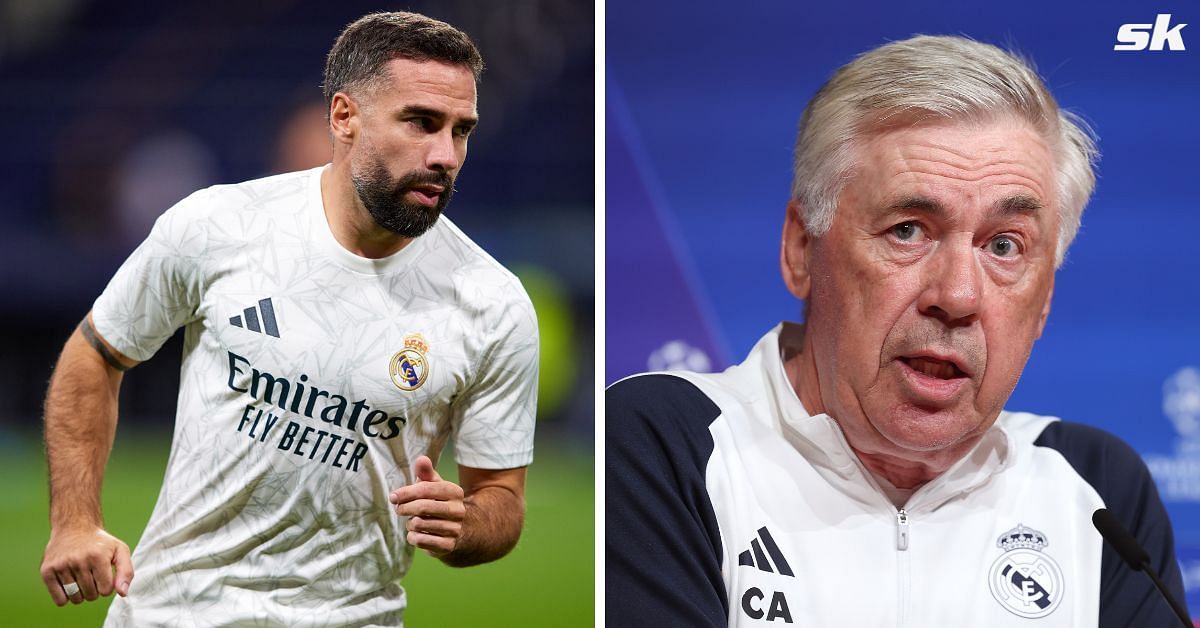 Dani Carvajal (left) and Carlo Ancelotti