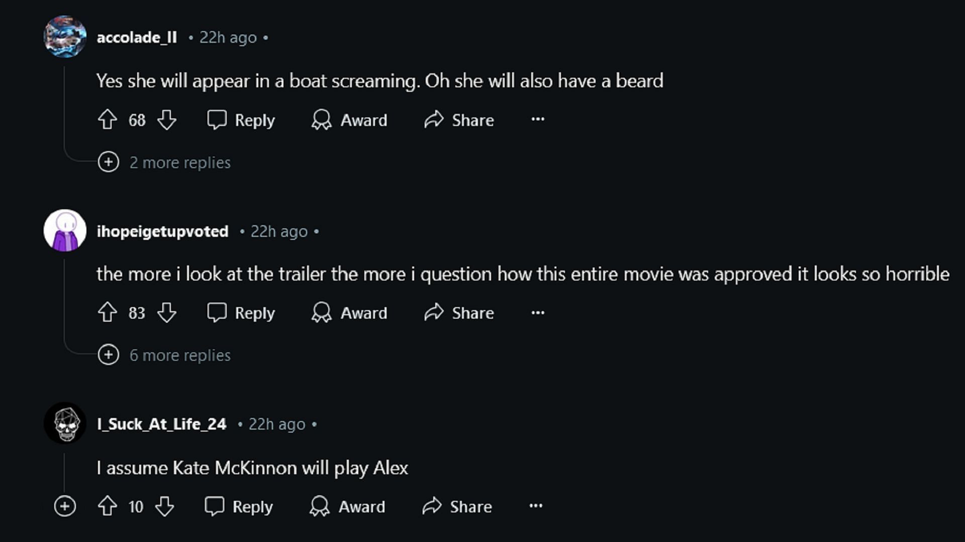 Minecraft fans shared theories about Alex in the movie as well as jokes about Jeb being cased (Image via Reddit)