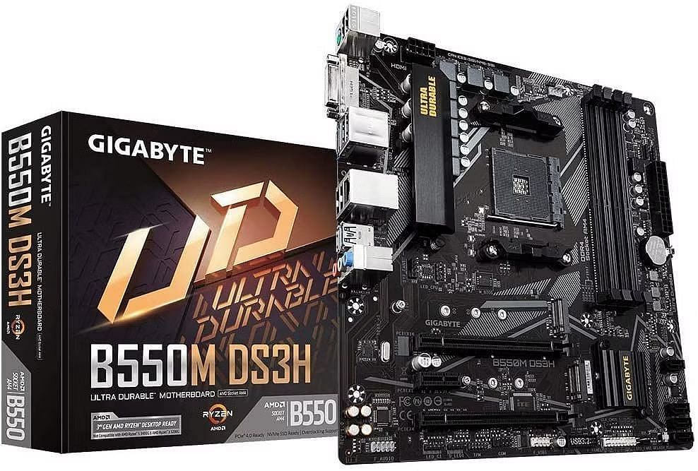 The Gigabyte B550M DS3H is a budget offering (Image via Amazon/Gigabyte)