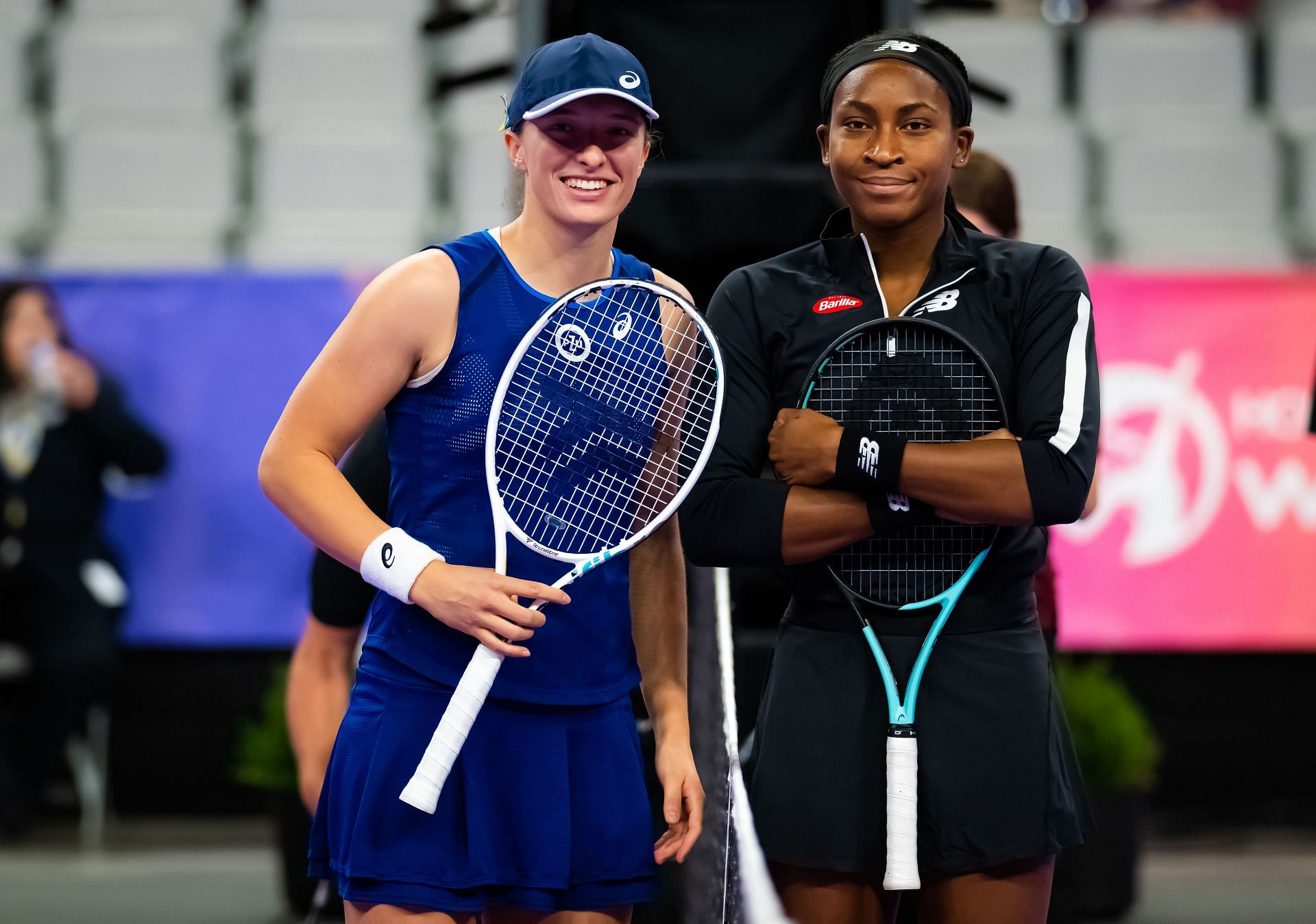 Iga Swiatek and Coco Gauff at the WTA Finals 2023. (Photo: Getty)