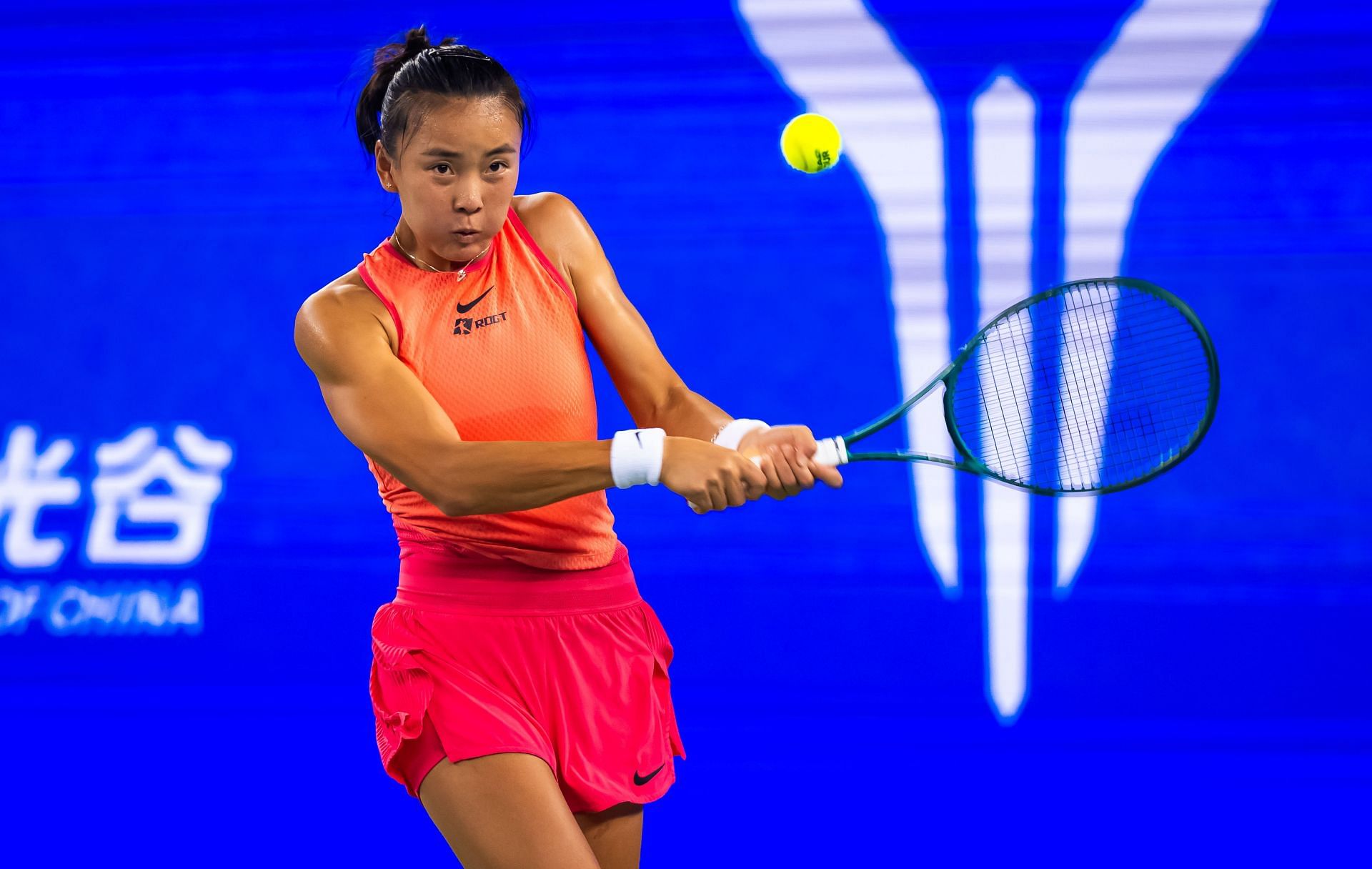 Yuan Yue in action at the 2024 Wuhan Open (Picture: Getty)